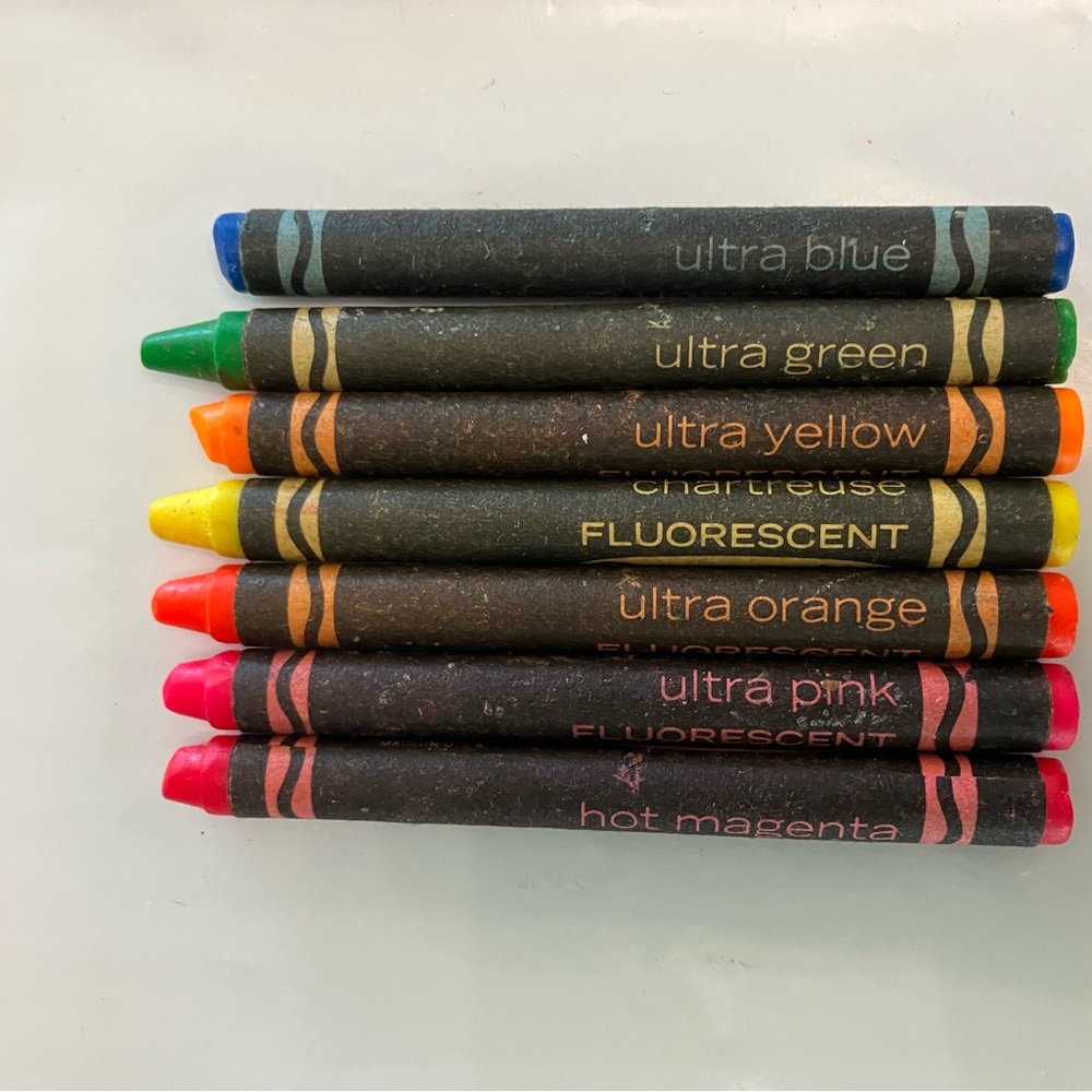 Vintage RARE Crayola Fluorescent Crayons + Extra bundle